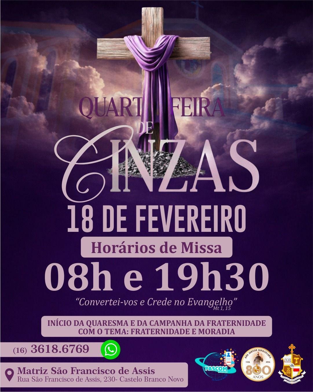 Quarta-feira de Cinzas 2026